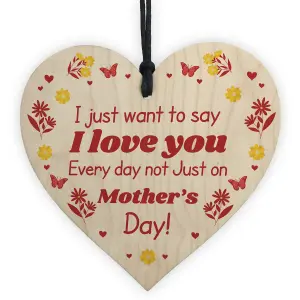 Funny Mothers Day Gift Wood Heart Gift For Mum Nan LOVE Gift From Daughter Son