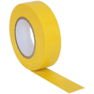 10x Yellow PVC Insulation Tape - 19mm x 20m Self Extinguishing Electrical Wire