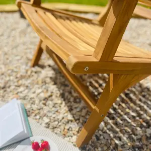 Garden Armchair Teak Wood - Solid wood outdoor chair - Garden sunchair Deckchair