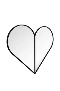 MirrorOutlet The Corde Black Metal Framed Heart Shaped Mirror 180CM X 180CM