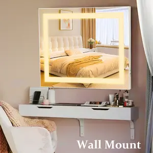 FENCHILIN Hollywood Led Strip Mirror 58x46cm