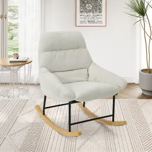 Rocking Chair Nursery,Chenille Fabric Removable Glider Rocker, Beige