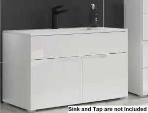 800 Vanity Sink Unit Countertop Wall Floor Bathroom Cabinet White Gloss Spice