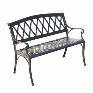 Cast Aluminium Garden Bench - Black