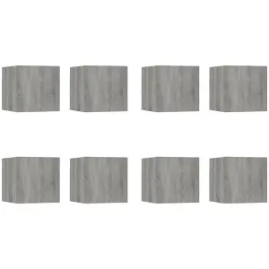 Berkfield Wall-mounted TV Cabinets 8 pcs Grey Sonoma 30.5x30x30 cm