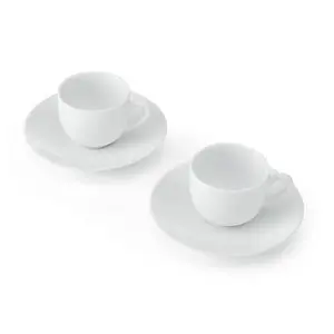 Mikasa Chalk Set of 2 Espresso Cups & Saucers