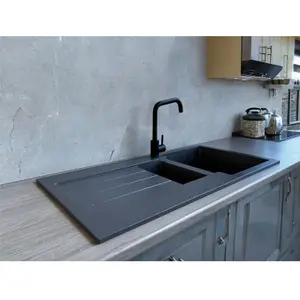 Liquida ELL15GR 1.5 Bowl Comite Reversible Inset Grey Kitchen Sink With Wastes