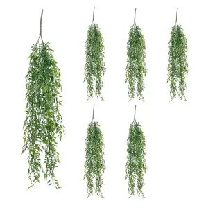 Blooming Artificial - 80cm / 2.5ft Green Fake Bamboo Hanging Bush Multi-Pack