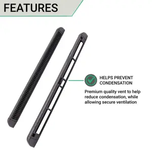 EAI Trickle Window Slot Vent Easy Fitting Inside & Out  - 290mm - 2328mm²EA - Black