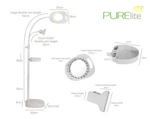 CRAFTERS MAG LIGHT - Magnifying Lamp: Craft: 4-in-1: LED - PURElite