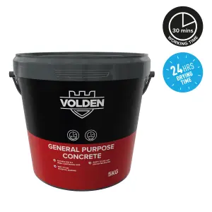 Volden General Purpose Concrete, 5kg Tub - Requires mixing before use