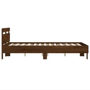 Berkfield Bed Frame without Mattress Brown Oak 120x200 cm