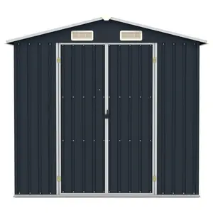 vidaXL Garden Shed 205 x 129 x 183 cm Galvanised Steel Anthracite