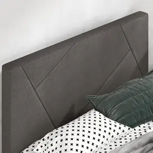 Colton Bluff Upholstered Bed Frame with Headboard Grey / Double (4'6)