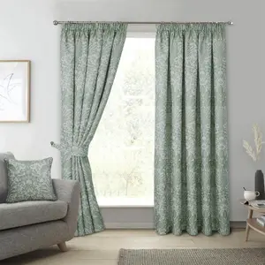 Keswick Floral Fully Lined Pencil Pleat Curtains