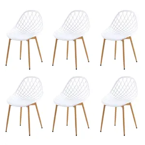 Filsaime Dining Chair (Set of 6) White / White / Natural