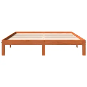 Berkfield Bed Frame without Mattress Wax Brown 180x200 cm Super King Solid Wood Pine