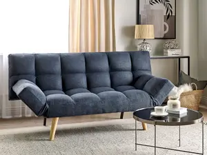 Beliani Retro Sofa Bed INGARO Navy Blue