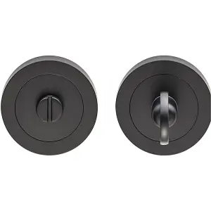 Thumbturn Lock and Release Handle 50mm Diameter Round Rose Matt Black