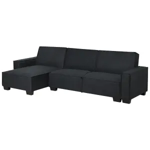 Corner Sofa ROMEDAL Graphite Grey Fabric Right Hand