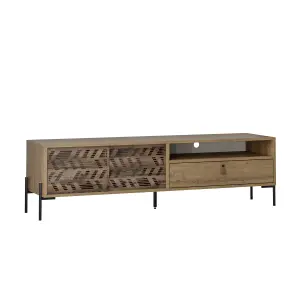 Decortie Dionysos Modern TV Unit Multimedia Centre with Storage TV Cabinet 170cm Dark Oak Effect