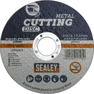 Heavy Duty 115mm Flat Metal Cutting Disc with 22mm Bore for Angle Grinders