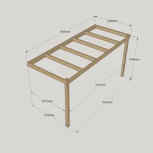 Wall Mounted Box Pergola - Wood - L180 x W360 x H270 cm - Light Green