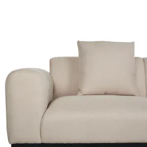 2 Seater Faux Linen Sofa Beige MALMOS