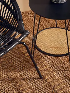 Interiors by Premier Black Washed Natural Rattan Chair, Rustless Rattan Chair, Easy Cleaning Rattan Armchair