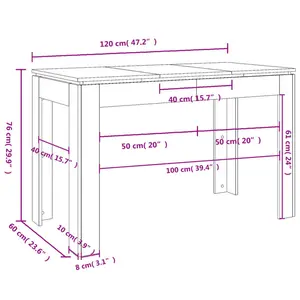 Seeger Dining Table 120x60x76 cm Engineered Wood Walnut