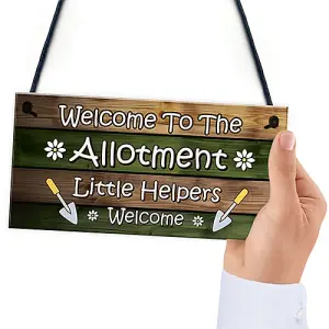 Red Ocean Allotment Sign Hanging Garden Shed Plaque Welcome Sign Gift For Him Her Garden Signs And Plaques