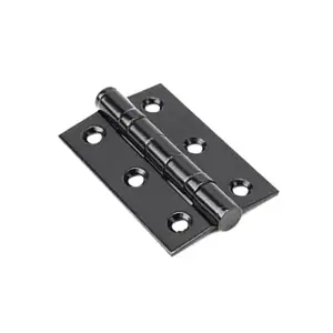 UAP Pack of 2 Door Hinges - 3 Inch - 75x50mm - Mild Steel Ball Bearing Butt - Square Corners - Internal Door - Black