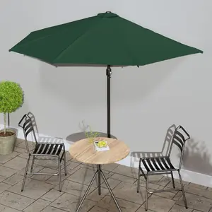 Berkfield Balcony Parasol with Aluminium Pole Green 300x150 cm Half