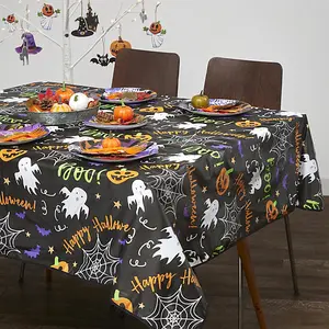 Celebright Halloween Celebration PVC Tablecloth - 52x90in - Spooky Night Delight