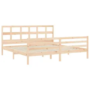 Berkfield Bed Frame with Headboard 200x200 cm Solid Wood