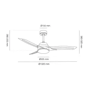 Luminosa Lighter 3 Blade SMART DC LED Ceiling fan 24W CCT