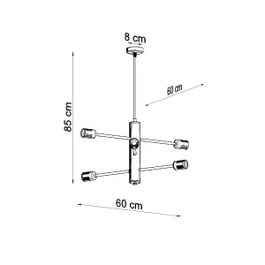 Duomo Steel Black 6 Light Classic Chandelier