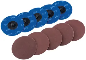 Draper  Aluminium Oxide Sanding Discs, 75mm, 240 Grit (Pack of 10) 75619