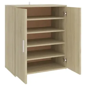 Berkfield Shoe Cabinet Sonoma Oak 60x35x70 cm Engineered Wood