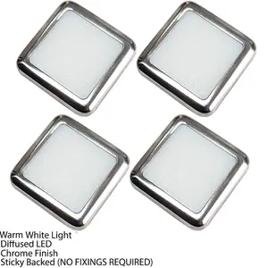 Square LED Plinth Light Kit 4 WARM WHITE Spotlights Kitchen Bathroom Floor Panel