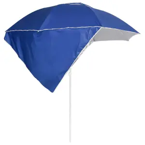 Berkfield Beach Umbrella with Side Walls Blue 215 cm