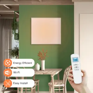 Mirrorstone 350W Nexus Wi-Fi Infrared Heating Panel White Frame, Remote Control, Built-in Thermostat