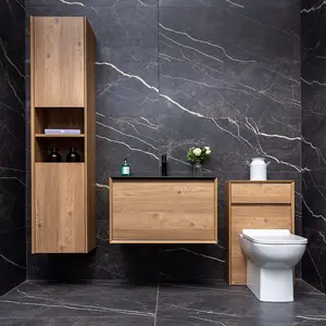 Matterhorn Natural Oak Back to Wall Toilet WC Unit (W)500mm (H)790mm