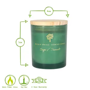 Nicola Spring - Soy Wax Scented Candle - 130g - Sage & Seasalt