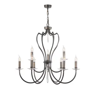 Elstead Pimlico 9 Light Chandelier Dark Bronze Finish, E14