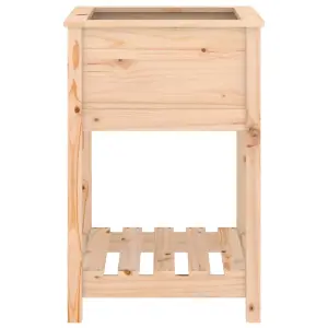 Berkfield Planter with Shelf 54x54x81 cm Solid Wood Pine