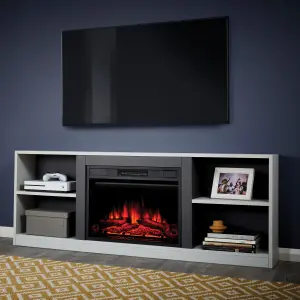 Suncrest Camden Grey MDF & stainless steel Freestanding Electric fire suite