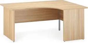 American Light Oak Curved Executive Panel End Office Desk | Right Hand 1600mm Wide Curved Desk American Oak