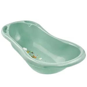 Keeeper Green Funny Farm Baby Bath 84cm with Plug & Baby Bath Safety Net