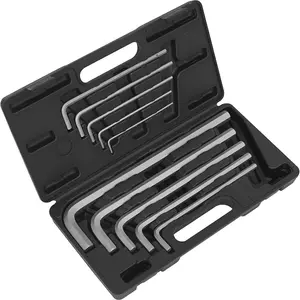 10 Piece Extra-Long Jumbo Hex Key Set for Industrial Use - 3mm to 17mm Sizes